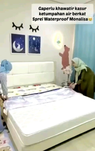 Sprei tahan air waterproof anti ompol size no 1 2 3 murah berkualitas sprei viral tahan air