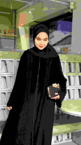Abaya Gamis Ziper Mutiara Jetblack By Sabella