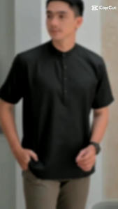 kemeja cowok casual kurta hanafi koko lengan pendek