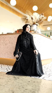 New Spesial 2025 Abaya Hitam Gamis Hitam Terbaru Bahan Fursan Premium Abaya Madinah Model Kualitas Premium