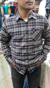 Kemeja Lengan Panjang Kotak Flanel Semi woll / Kemeja Flanel Lengan Panjang FL 5