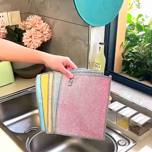 Kain Kawat Warna 2 Lapis Kain Sabut 2in1 Kain Lap Pembersih Serbaguna