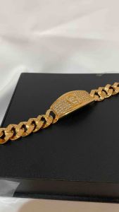 DiJe gelang titanium wanita lapis emas anti karat anti luntur motif rantai diamond aigneer gold