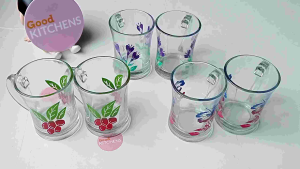 G070 [6 PCS] GELAS KACA GELAS MINUM GELAS GAGANG GELAS KOPI MOTIF BUNGA GELAS SOUVENIR GELAS SLIM KEMBANG