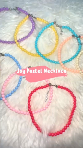 Joy Pastel 8mm Beads Colorful Necklace Kalung Manik Warna Warni Basic Barbie Handmade Fashion
