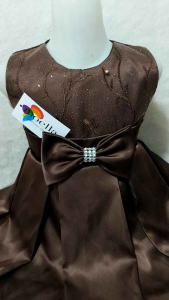 moella dress anak perempuan usia 1-8 tahun bahan velvet warna mahogandy