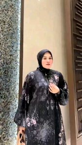 Dzhira Hijab Adeva Series | Gamis Set Hijab Motif Terbaru | Gamis Kondangan | Gamis Ceruty Babydoll Premium
