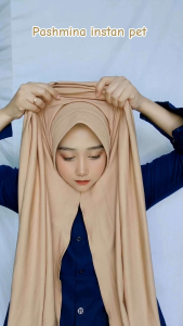 Hijab Instan Pashmina PAD OVALE Jersey Jumbo / Jilbab Dubai Oval Pet Jersey