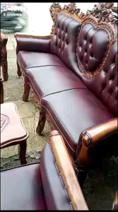 Sofa Jati Ukir Romawi Selendang 3111 + Meja (promo Harga) Sofa Kayu Mewah Furniture Ruang Tamu Elegan Sofa Warna Coffee Dan Maroon - Lazada