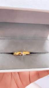 Cincin Titanium Polos Permata CXA10