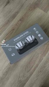 ชามอาหารสัตว์เลี้ยง Stainless Dual Bowl ชามอาหารแมวยกสูง ชามอาหารสุนัข ชามอาหารปรับองศาได้