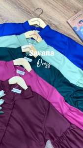 Savana Dress Gamis Maxy Katun Toyobo Wanita Jumbo Fit to XL Mewah Elegan Terbaru