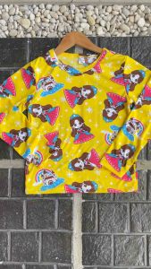 ชุดเด็ก ชุดใส่นอน ชุดใส่เล่น เด็กหญิงเด็กชาย ผ้านิ่มๆสีสดสีไม่ตกบางเบาใส่สบาย แขนยาว+ขายาว(ย+ย) เจ้าหญิงปราสาท