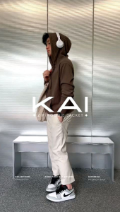 ManClo PC-15 —  Kai Zip Hoodie Jacket Outer jacket pria knit Hoodie Half Zip jacket Swester Lengan panjang