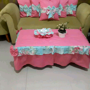 SET SATUNG BANTAL SOFA TAPLAK MEJA TAMU