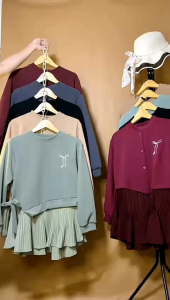 KEMEJA/BLOUSE KEKINIAN KNIT MIX PLISKET APLIKASI BORDIR SUPER BESTSELLER 2025 M-XXL