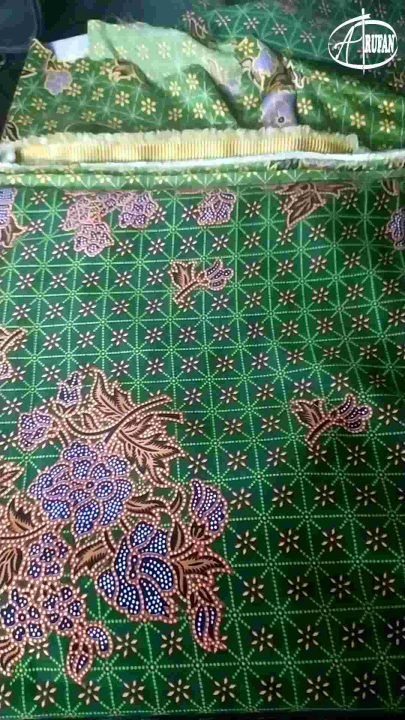 Non LOGO Batik muslimat NU Nahdlatul ulama warna hijau tua bahan semi sutra halus dan lembut