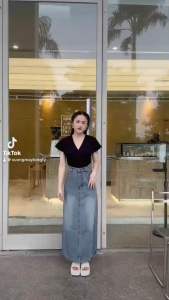 Chân váy jeans dài thời trang nữ cao cấp ms-138