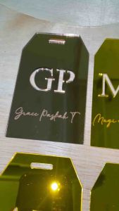 LUGGAGE TAG KOPER | GANTUNGAN TAS KOPER AKRILIK | LUGGAGE CUSTOM | SOUVENIR NIKAH WEDDING