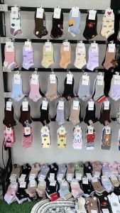 ถุงเท้าข้อสั้น มีหูสีหวาน ( ยกแพ็ค 10 คู่ ）E8