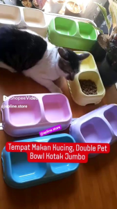 TEMPAT MAKAN-MINUM DOUBLE KOTAK UNTUK KUCING &ANJING UKURAN BESAR