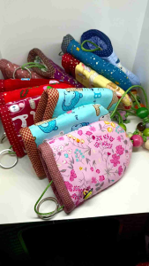 กระเป๋าใส่กุญแจผ้าคอตตอนกระเป๋าเก็บกุญแจ