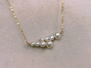 DaVee 14K gold plated natural pearl necklace clavicle chain niche design temperament/14K包金天然珍珠项链锁骨链小众设计轻奢气质百搭