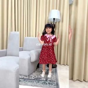 DRESS ANAK PEREMPUAN RAYON CAROLINE DRESS ANAK LENGAN PANJANG