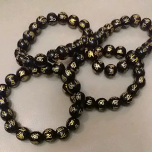 Gelang Batu Tibet Mantra & Obsidian Feng Shui