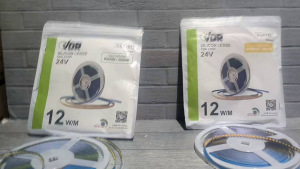 VDR LAMPU LED STRIP DC 24V COB SILICON LENSE 182LED / METER IP33 10M 10 METER / ROLL CAHAYA PUTIH / WARM WHITE 3000K KEKUNINGAN