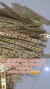 iconblue88 BREKET PLAT BOLONG SERBA GUNA / MULTI 30CM SATUAN FUNGSI WARNA KUNING EMAS Anti karat Murah Universal Semua motor