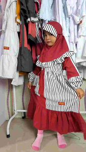 gamis anak salur naf//baju gamis muslim anak perempuan
