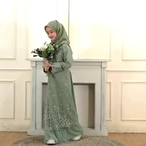 GAMIS ANAK NAFSI 9-14 TAHUN DRESS MUSLIM LEBARAN SUPER MEWAH