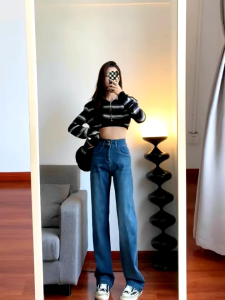 Kulot Losee Jeans Whisker Korean style Losee Jeans Wanita Terbaru