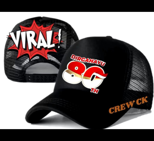 Topi Putih 80 Tahun RI Dirgahayu Indonesia | Topi Putih Kemerdekaan Crew CK Limited Edition viral Keren