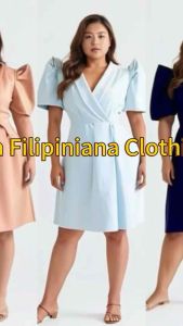 Julianna Modern Filipiniana Midi Dress – Neoprene Office-to-Occasion Dress by Lachica’s Apparel | XS to Medium | Corporate Teacher Government Office Casual & Formal Events
