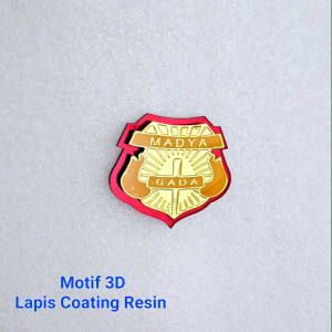 Pin Satpam Gada Madya Akrilik Motif 3D Lapisan Resin