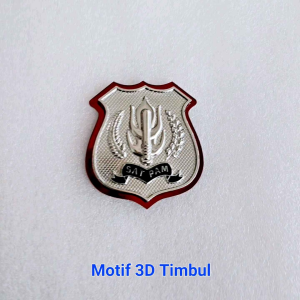 Pin Kewenangan Satpam Akrilik Mirror Motif Timbul 3D
