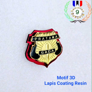 Pin Satpam Gada Pratama Akrilik Motif 3D Lapisan Resin