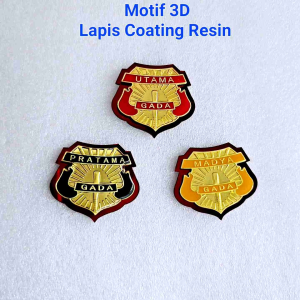 Pin Gada Pratama Gada Madya Gada Utama Akrilik Motif 3D Lapisan Resin