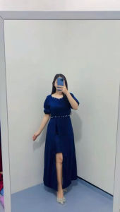 Dress Hellen / gaun wanita / dress satin / dress pesta natal wanita bridesmaid