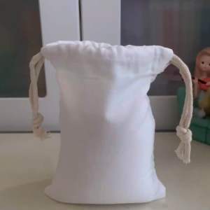 Canvas Drawstring Pouch Plain Design Katsa Bag Dustproof Storage Organizer Packaging Bag String Bag