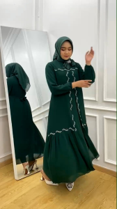 ABAYA FREE HIJAB ceruty babydoll armany variasi payet swarosky premium