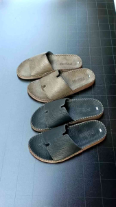 Dép quai ngang chữ H Dép da nam cao cấp DTL4 đế lõm ôm chân hai màu nâu đen