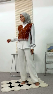 NEW VEST WANITA TERBARU // VEST WANITA KEKINIAN // VEST ROMPI KOREA STYLE // VEST BATIK WANITA // VEST ROMPI // VEST BATIK
