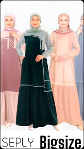 Gamis Jumbo Terbaru Ethica Seply Collection Ukuran 3XL -6XL (LD 118 - LD 134)