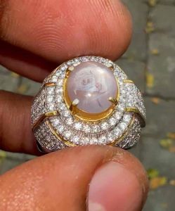 Cincin Batu Blue Star Safir ceylon srilangka natural star Blue sapphire cylon srilanka CT 3.53 Dim 8.65x7.68x5.00