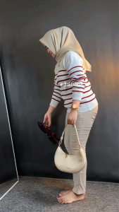 NIKI SWEATER RAJUT STRIPE GARIS KOREA STYLE PREMIUM - TERLARIS DI SWEATER & CARDIGAN WANITA DEWASA