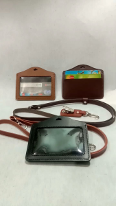 ID Card Name Tag Holder Full set Jepitan Saku + Gantungan Di Leher
