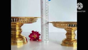 โตกกลมลายเทพพนมขอบม้วน งานทองเหลืองแท้ F1354F1355 +